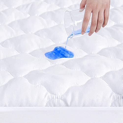 Crib Mattress Protector Waterproof & Noiseless Crib Mattress Pad Cover, Skin Friendly & Breathable & Machine Wash 100% Absorbent Crib Toddler Mattress Protector, (Quilted Improved Thickness)