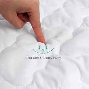 Crib Mattress Protector Waterproof & Noiseless Crib Mattress Pad Cover, Skin Friendly & Breathable & Machine Wash 100% Absorbent Crib Toddler Mattress Protector, (Quilted Improved Thickness)