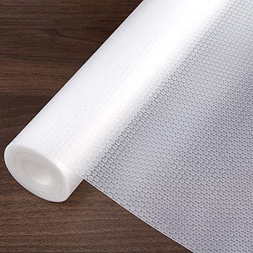 FACATH Clear Shelf Liner, Shelf Liners for Kitchen Cabinets & Washable Refrigerator Mat Pad, Wire Shelf Liner, Removable Poster Tape for Home, Office, Car, Outdoor Use, Damage-Free (12 inch x 10 Feet)