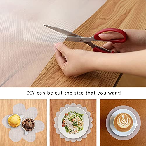 FACATH Clear Shelf Liner, Shelf Liners for Kitchen Cabinets & Washable Refrigerator Mat Pad, Wire Shelf Liner, Removable Poster Tape for Home, Office, Car, Outdoor Use, Damage-Free (12 inch x 10 Feet)