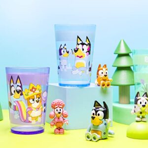 Zak Designs Bluey Nesting Tumbler Set Includes Durable Plastic Cups with Variety Artwork, Fun Drinkware is Perfect for Kids (14.5 oz, 4-Pack, Non-BPA)