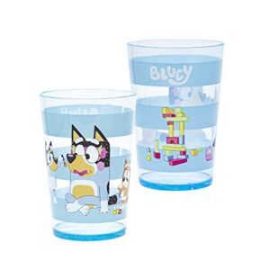 Zak Designs Bluey Nesting Tumbler Set Includes Durable Plastic Cups with Variety Artwork, Fun Drinkware is Perfect for Kids (14.5 oz, 4-Pack, Non-BPA)