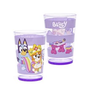 Zak Designs Bluey Nesting Tumbler Set Includes Durable Plastic Cups with Variety Artwork, Fun Drinkware is Perfect for Kids (14.5 oz, 4-Pack, Non-BPA)