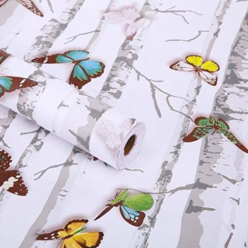 Creative Decorative Butterfly Contact Paper Self Adhesive Vinyl Shelf Drawer Liner Removable Wallpaper for Cabinets Backsplash Countertop Dresser Wall Arts and Crafts Decor 17.7x78.7 Inches