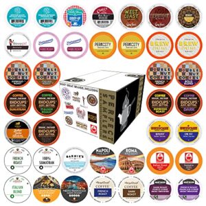 perfect samplers dark roast coffee pod variety pack – pack for keurig k cups coffee makers, bold 40 count