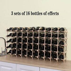 Wooden Stackable Storage Modular countertop Wine Rack Cabinet-Freestanding for Floor Wine Display Stand Holder (16bottle)