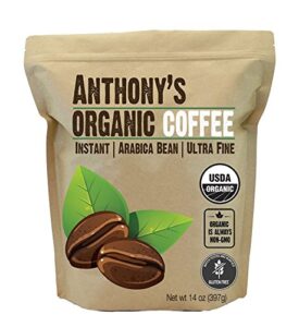 anthony’s organic instant coffee,14oz, ultra fine microground, gluten free, arabica, non gmo