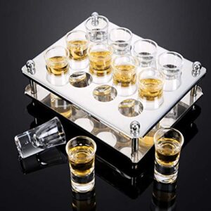 Yolispa Shot Glass Rack Stainless Steel Shot Glasses Holder Storage Drying Rack with 12 Holes Glass Holder