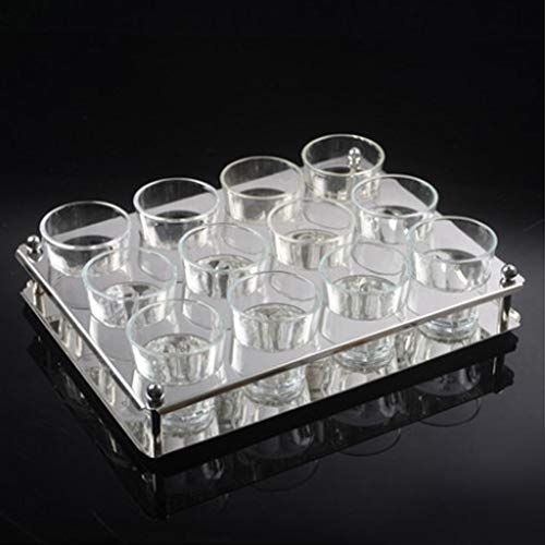 Yolispa Shot Glass Rack Stainless Steel Shot Glasses Holder Storage Drying Rack with 12 Holes Glass Holder