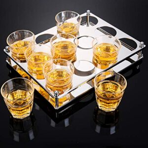 Yolispa Shot Glass Rack Stainless Steel Shot Glasses Holder Storage Drying Rack with 12 Holes Glass Holder