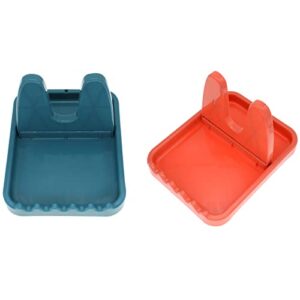 gwyan 2 pcs foldable lid racks multifunctional kitchen cutlery pot lid holder shelf (blue, pink)