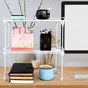 Product Image iPEGTOP 2 Pack Large Cabinet Storage Shelf Rack & 2 Pack Stackable Cabinet Shelf Organizers