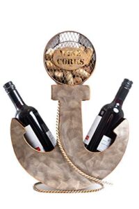 anchor shaped wine rack with wine cork holder