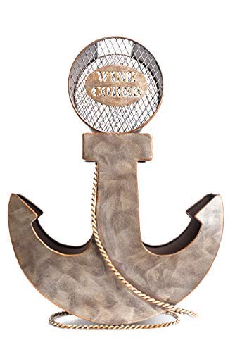 Anchor Shaped Wine Rack with Wine Cork Holder