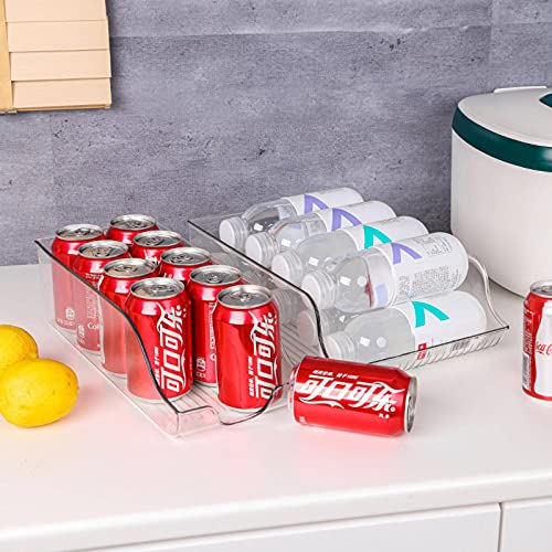 NC Can Drink Holder Storage & Dispenser Bin for Refrigerator, Freezer, Countertop, Cabinets & Pantry - Holds Up to 9 Cans (7oz) - Beverage & Canned Food Organizer