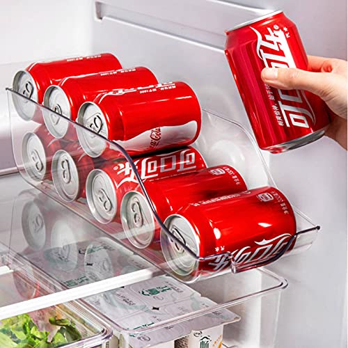 NC Can Drink Holder Storage & Dispenser Bin for Refrigerator, Freezer, Countertop, Cabinets & Pantry - Holds Up to 9 Cans (7oz) - Beverage & Canned Food Organizer