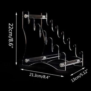 WANLIAN Knife Display Stand,Knife Holder Holds 6 knife,Acrylic Tabletop Knife Rack for Display Survival, Outdoor, EDC Mini Knife,dagger (6 layer stand, Transparent)