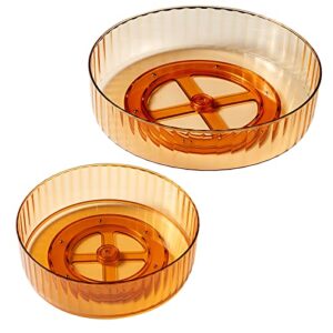 lazy susan turntable for cabinet – lazy susan organizer for cupboard, countertop, bathroom, 8.5-inch and 11-inch, 2-pack, clear
