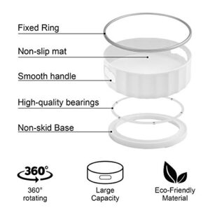 Lazy Susan 2 Pack, Upgraded 360° Turntable Storage Containers Organizer Non-Slip Spice Rack Organizer for Kitchen Cabinet Bathroom Pantry Fridge Cupboard - 12'' and 9''