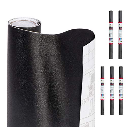 Smart Design Shelf Liner Chalkboard Adhesive - 18 Inch x 36 Feet Total (Set of 6 Rolls) - Drawer Cabinet Paper - Kitchen - Black