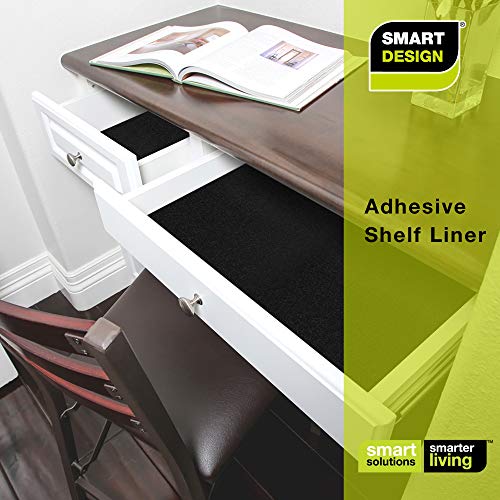 Smart Design Shelf Liner Chalkboard Adhesive - 18 Inch x 36 Feet Total (Set of 6 Rolls) - Drawer Cabinet Paper - Kitchen - Black