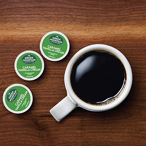 Green Mountain Coffee Roasters Caramel Vanilla Cream, Single-Serve Keurig K-Cup Pods, Flavored Light Roast Coffee Pods, 32 Count