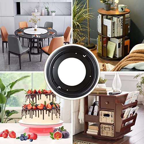 12 inch Lazy Susan Hardware, 4 Pcak Large Lazy Susan Turntable Bearing 5/16" Thick 1000lbs, Lazy Susan for Table, Serving Trays, Kitchen Storage Racks, Craft Table, Rotating Bearing Plate