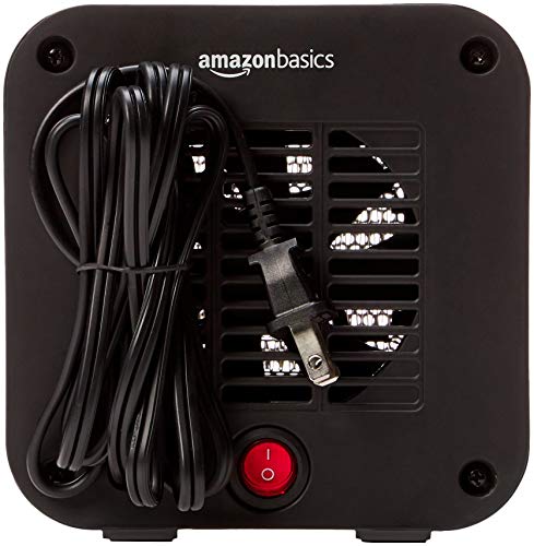 Amazon Basics 500-Watt Ceramic Small Space Personal Mini Heater - Black