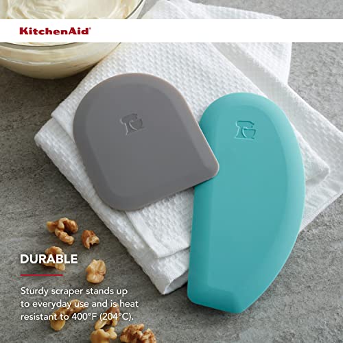 KitchenAid Gourmet Bowl Scraper, Set of 2, Aqua Sky/Sorm Grey