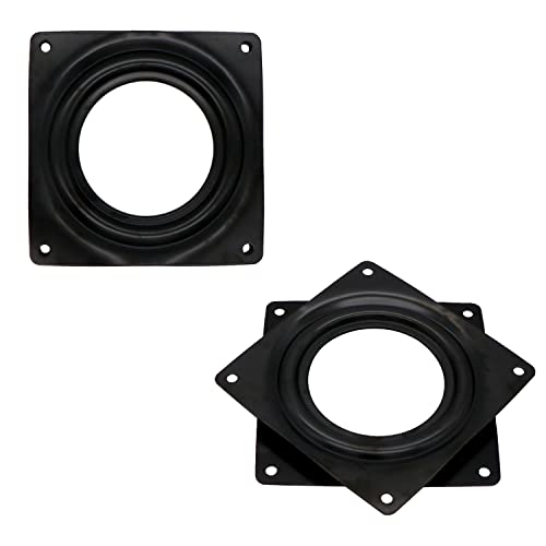 Lazy Susan Turntable Bearings 2 Pack 4 Inch Square Rotating Bearing Plate for Bar Stool Chair Serving Trays Storage Racks