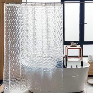ntbay eva clear shower curtain liner, water repellent shower curtain for bathroom shower stall, water cube, 72×72 inches