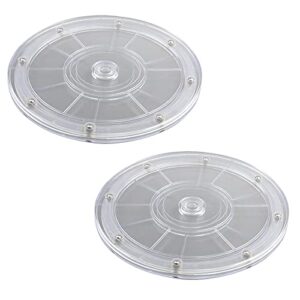 coshar 2pcs lazy susan turntable with acrylic 7.9″ organizers for kitchen 200mm food storage turntable bearings hardware for cabinets pantry decorating table cake, transparent