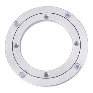 zerodis heavy duty aluminium alloy rotating round circular plate turntable bea dining table rotating plate for restaurant cake decorations tv rack(6inch)