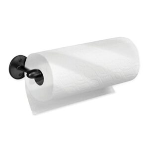 idesign orbinni wall mounted metal paper towel holder, roll organizer for kitchen, bathroom, craft room, 13.75″ x 2.5″ x 4.25″, matte black