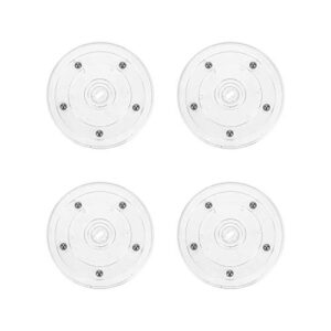 geesatis 4 pcs acrylic tiny lazy susan 4 inch / 100mm rotating turntable organizer bearings round swivel plate, smooth swivel plate for kitchen base turn dining table, clear