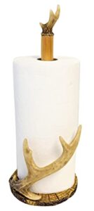 rustic freestanding faux antler paper towel holder countertop cabin, lodge kitchen dining decoration 15.5″ (h)