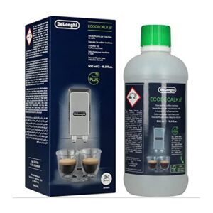 de’longhi ecodecalk descaler, eco-friendly universal descaling solution for coffee & espresso machines, 16.90 oz (5 uses)