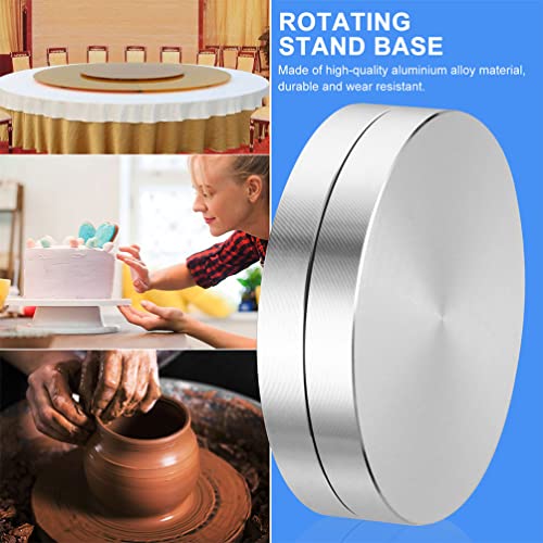 Rotating Cake Turntable Revolving Stand: Cake Decorating Display Stand 2pcs Aluminum Alloy Turntable Bearing for Flat Panel Monitor TV Lazy Susan Swivel Stand