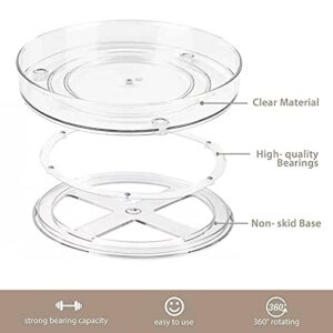 Mianhu 9 in Lazy Susan Cabinet Organizer, 1 Pack Plastic Clear Rotating Turntable Cabinet Organizers and Storage Bins for Pantry, Countertop, Fridge, Kitchen, Bathroom, Vanity