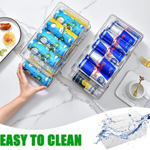 Soda Can Organizer for Refrigerator，Automatic Rolling Beverage Drink Can Storage Organizer,Plastic Dispenser Bin，Stackable Can Drink Holder for Fridge, Freezers, Cabinets,Camping