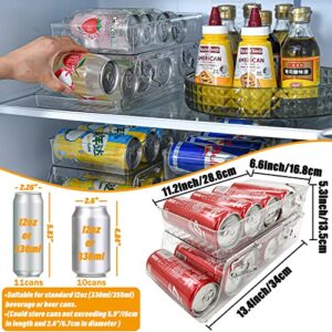 Soda Can Organizer for Refrigerator，Automatic Rolling Beverage Drink Can Storage Organizer,Plastic Dispenser Bin，Stackable Can Drink Holder for Fridge, Freezers, Cabinets,Camping