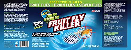 Green Gobbler Fruit Fly Goodbye Gel Drain Treatment | Drain Fly Killer | Fruit Fly Killer | Drain Flies Treatment | Fruit Flies Treatment | Drain Fly & Fruit Fly Eliminator (1 Gallon)