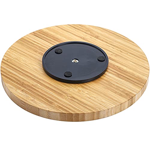 Kingrol 12 Inch Bamboo Lazy Susan, Non-Slip Kitchen Turntable, Rotating Spice Rack Organizer for Pantry, Cabinet, Refrigerator, Countertop