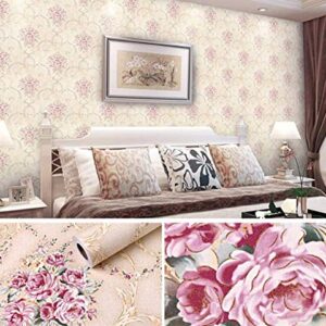 Simplemuji Light Yellow Floral Decorative Wallpaper Removable Self Adhesive for Kitchen Cabinets Closet Furniture Crafts Decor Sticker 45x250cm