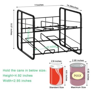 Can Organizer for Pantry Soda Can Organizer for Refrigerator Beverage Dispenser Can Storage Organizer Rack for Refrigerator, Cabinet, Pantry, Black