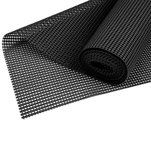 Drawer and Shelf Liner Non Adhesive 17.5 Inch x 10 FT Grip Liners for Kitchen Drawers Shelves Cabinets Black