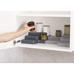 Joseph Joseph CupboardStore Expandable 3 Tier Shelf Organizer for Cabinet, Gray