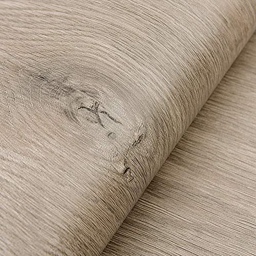 TaoGift Self Adhesive Vinyl Light Grey Wood Shelf Liner Paper Furniture Sticker for Kitchen Cabinets Door Table Cupboard Desk Walls Carfts 15.7"x117"