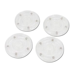 farboat 4pcs 3-inch plastic turntable acrylic turntable organizer bearings hardware for kitchen spice rack table cake (clear)