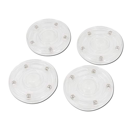 FarBoat 4Pcs 3-Inch Plastic Turntable Acrylic Turntable Organizer Bearings Hardware for Kitchen Spice Rack Table Cake (Clear)